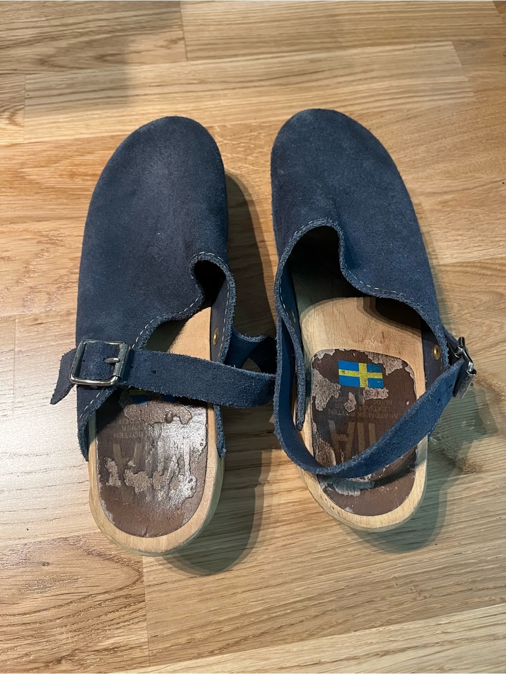 MIA Navy Suede Clog Mules